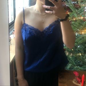 Purple Silk Victoria’s Secret Lace Trim Cami